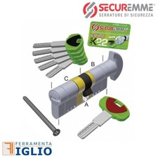 Cilindro Europeo Alta Sicurezza SECUREMME EVO K22 TOP Modulare con Pomolo 5+1 C.