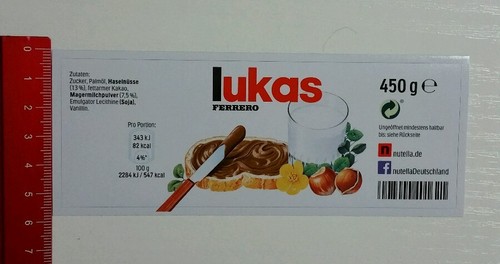 Adesivo sticker vetro - vetro, nutella