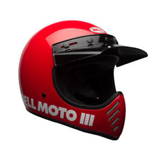CASCO INTEGRALE CROSS VINTAGE MOTO BELL MOTO-3 CLASSIC ROSSO ECE 22.06