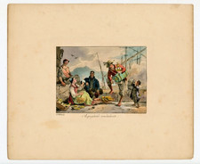 WITTING VIANELLI ACQUAIOLO AMBULANTE ACQUATINTA ORIG. CIRCA 1830 (Z6)