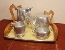 Picquot Ware Tea Set With Tray