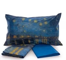 Lenzuola Basetti Matrimoniale Notte Stellata Van Gogh digitale 100% puro cotone
