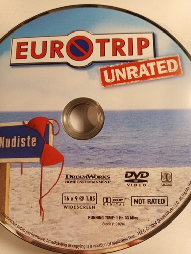 Eurotrip unrated dvd disc - eurotrip,