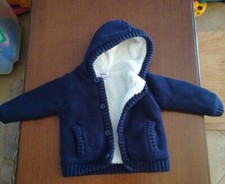 GIUBBINO MAGLIA MAGLIONCINO AUTUNNO INVERNO,  NEONATO 6-9 MESI, CON CAPPUCCIO 