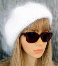 Hand knitted Angora Beret
