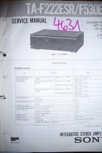 Manuale servizio per sony - manuale,