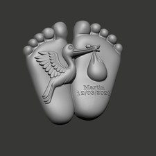 File artistico cicogna - file, 3d