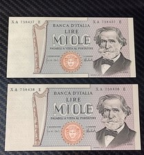 1000 LIRE VERDI II TIPO  SERIE SOSTITUTIVA XA-E 1976 FDS