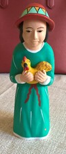 STATUA PASTORE PRESEPE PERUVIANA REALIZZATA A MANO 25HX8 CM 