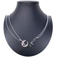 Chiave di Violino Arg Ciondolo Spezzato 2x Collana Acciaio Uomo Donna Amici A06