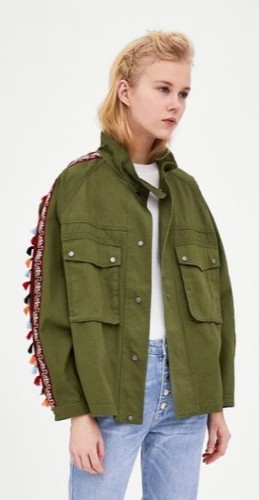 Zara greenish parka size - zara,