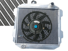 ALUMINUM RADIATOR+Fan pour FORD CAPRI II MK1 2600/2800 V6 LHD US-SPEC 71-77 MT