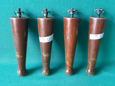 LOTTO 4 VECCHI PIEDI LEGNO PIEDINI ANTICHI RESTAURO MOBILI VINTAGE 15 CM. CE100