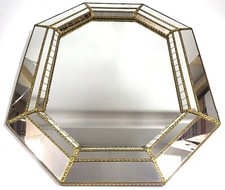 Vintage Italiano Hollywood Reggenza Ottagonali Muro Specchio – 81.3cm x 61cm –