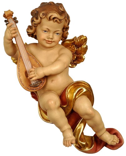 Statua putto angelo con liuto - putto,