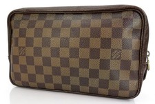 Autentica LOUIS VUITTON Trousse Toilette Damier Ebene Cosmetics Pouch Bag #61654