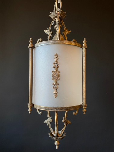 Antique lantern with glass and
