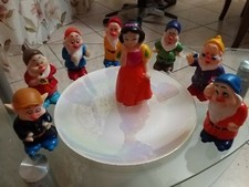 Rarissima Serie Completa Biancaneve e Sette Nani In Gomma Anni 60