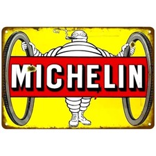 Insegna Targa Vintage Michelin 20x30cm in Metallo