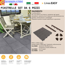 Pavimento Polipropilene Esterno Interno Pavimenti Piastrelle Effetto Legno 6 PZ