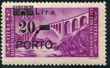 Istria costiera slovena - Lire 20 su 30 n. 12b con lettera stretta P
