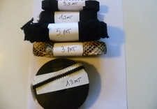 26 MT PASSAMANERIA NERO BORDO PIZZO COTONE PILE H 1,5 - 2 CM MERCERIA SARTORIA