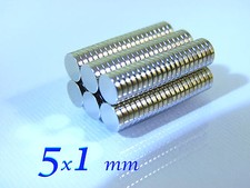 300 MAGNETI NEODIMIO POTENTI CALAMITE  300 pz  5X1 mm Fimo  -magnete