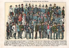 Antique Print UNIFORMS ARMY