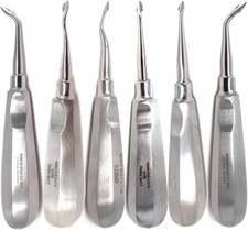 GERMAN DENTAL TOOTH SPADE CONCAVE ROOT TIP ELEVATOR DENTAL ELEVATORS SET OF 6