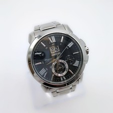 Orologio Seiko Premier Kinetic Perpetual Nero Automatico Acciaio Inox