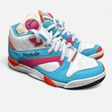 Reebok Court Victory Pump 2005 Miami Vice taglia 9 vintage raro arancione blu bianco