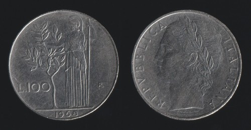 100 lire 1968 minerva - lire,