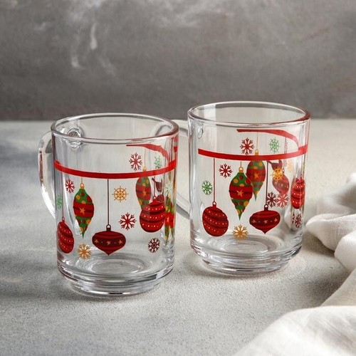 Set tazze natalizie vetro - set, 2