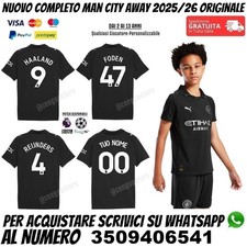 Maglia Manchester City Trasferta Bambino 2025 2026 Haaland Foden Reijnders Away