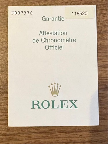 Certificato cronometro rolex - certificato,