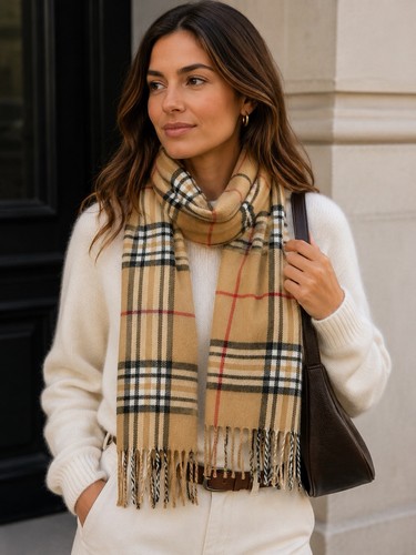 Sciarpa quadri 100 cashmere - a,