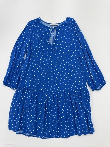 Abito ginocchio pois blu - ginocchio,
