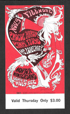 Biglietto concerto PINK FLOYD Procol Harum HP Lovecraft Fillmore 1967 Bill Graham