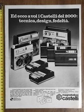 Pubblicità vintage 1971 Magnetofoni Castelli Milano radio stereo advertising