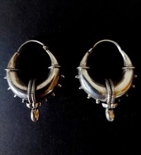 ORECCHINI ETNICI TRIBALI ARGENTONE ANNI 80 INDIA @ VINTAGE @