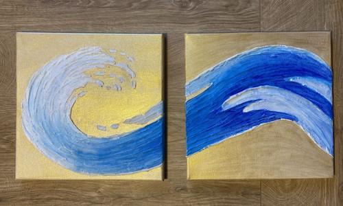 Quadro moderno dipinto mano - quadro,