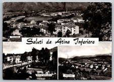 Cartolina RPPC Saluti di Atina Inferiore Multi Veduta Italia 6x4 in Pubblicata 1969