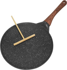 Padella per Crepes, 26.5 Cm Padella Pancake Antiaderente, Crepiera Induzione, Cr