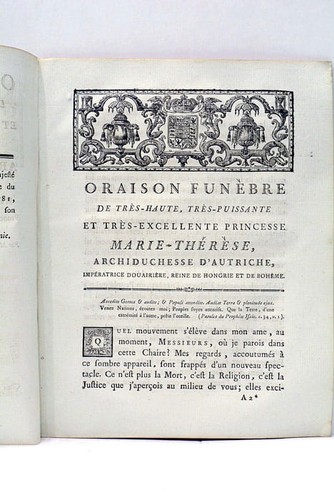 Oraison funèbre - , de
