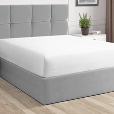 Pizuna Lenzuolo Matrimoniale King Puro 100 Cotone Solo, 600 Fili Graffetta Lunga C...