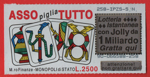 Gratta vinci lotteria asso - gratta, e