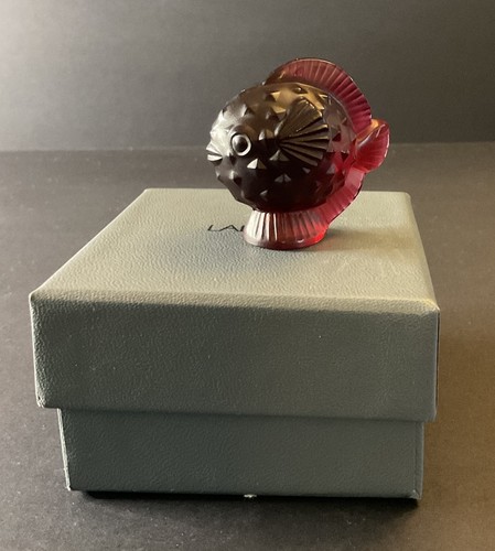 Lalique red pufferfish - red,