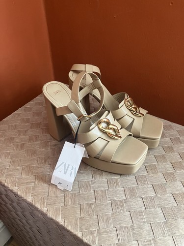 Sandali plateau zara beige con - zara,