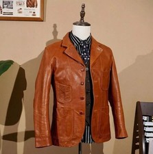 Blazer uomo pelle marrone