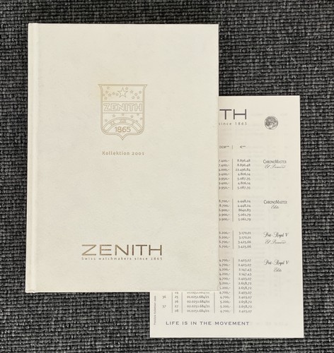 Catalogo orologi zenith 2001 - catalogo,